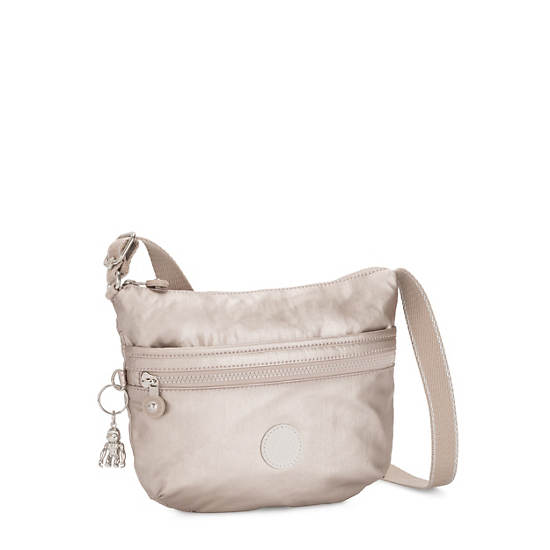 Sacs Crossbody Kipling Arto Small Metallic Beige |ITIV-14733662