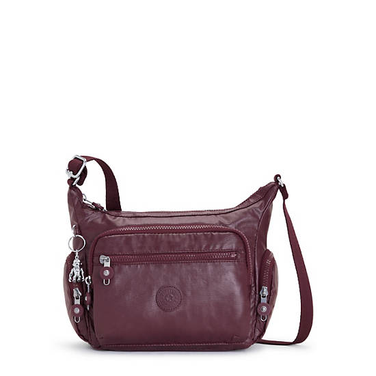 Sacs Crossbody Kipling Gabbie Small Metallic Bordeaux |NBHK-60741806