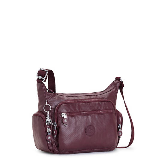 Sacs Crossbody Kipling Gabbie Small Metallic Bordeaux |NBHK-60741806