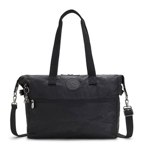 Sac Ordinateur Portable Kipling Ilia Tote Bag Noir Camouflage |OTUA-79182245