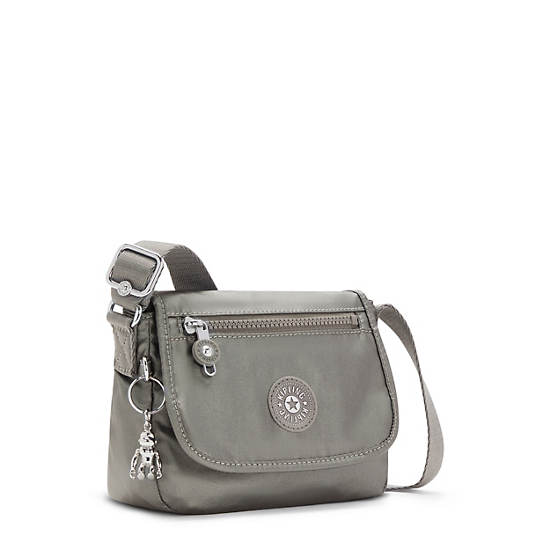 Sac Mini Kipling Sabian Metallic Crossbody Grise |HJQY-17278370