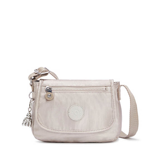 Sac Mini Kipling Sabian Metallic Crossbody Beige |UAOL-70259296