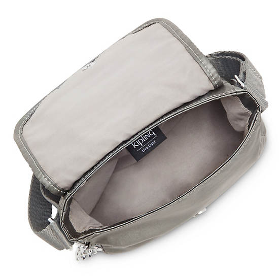 Sac Mini Kipling Sabian Metallic Crossbody Grise |HJQY-17278370