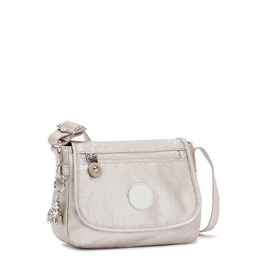 Sac Mini Kipling Sabian Metallic Crossbody Beige |UAOL-70259296