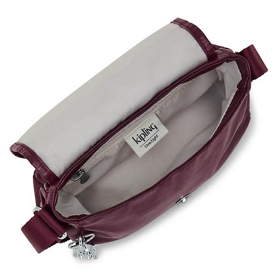 Sac Mini Kipling Sabian Metallic Crossbody Bordeaux |HYDR-22042607