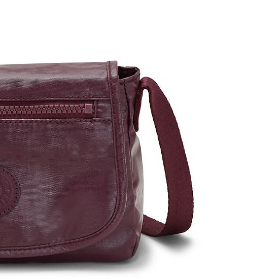 Sac Mini Kipling Sabian Metallic Crossbody Bordeaux |HYDR-22042607