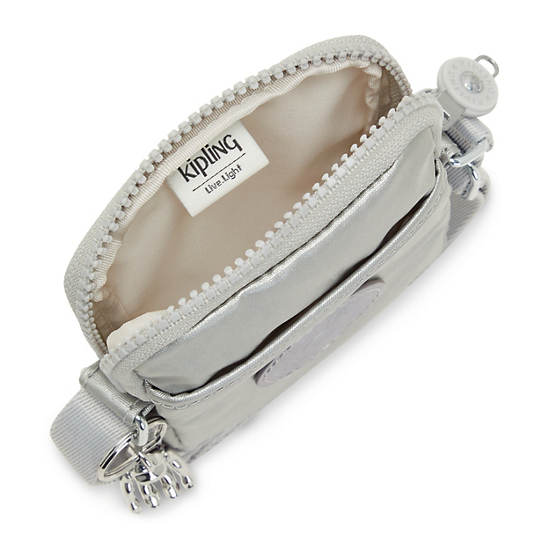 Sac Mobile Kipling Tally Metallic Crossbody Argent |AVHM-59794527