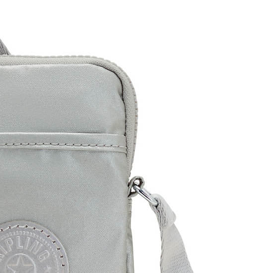 Sac Mobile Kipling Tally Metallic Crossbody Argent |AVHM-59794527