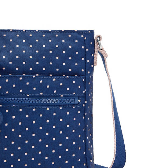 Sacs Crossbody Kipling New Angie Printed Bleu |IDDN-81370347