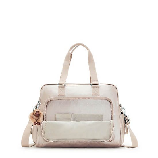 Sacs Kipling Alanna Classiche Metallic Diaper Bag Beige |ZQYZ-16105463