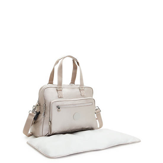 Sacs Kipling Alanna Metallic Diaper Bag Beige |EDKS-84744830