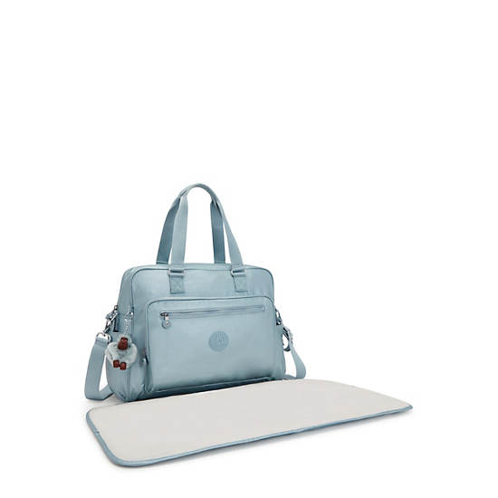 Sacs Kipling Alanna Metallic Diaper Bag Turquoise |BFON-74110781