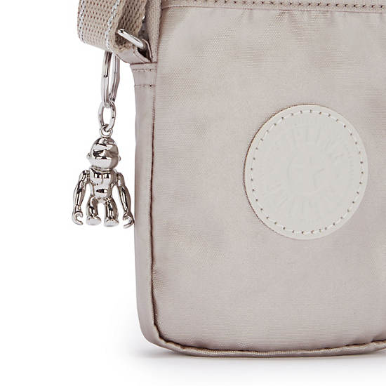 Sac Mobile Kipling Tally Metallic Crossbody Beige |PHKM-01048262