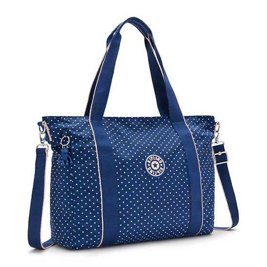 Sacs Fourre Tout Kipling Asseni Printed Bleu |YBYF-25355604