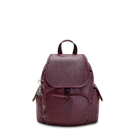 Sacs à Dos Kipling City Pack Mini Classiche Metallic Bordeaux |CWQM-44383278