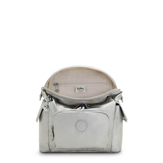 Sacs à Dos Kipling City Pack Mini Classiche Metallic Argent |OCGM-90143025