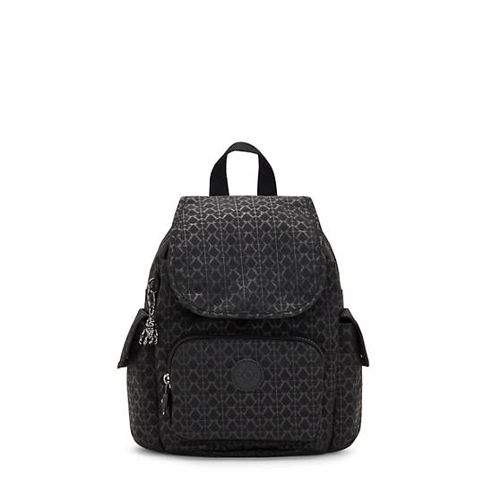 Sacs à Dos Kipling City Pack Mini Classiche Printed Noir |XBSI-38810248