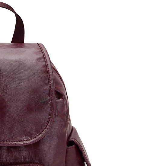 Sacs à Dos Kipling City Pack Mini Classiche Metallic Bordeaux |CWQM-44383278