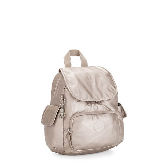 Sacs à Dos Kipling City Pack Mini Metallic Beige |RYMT-31464791