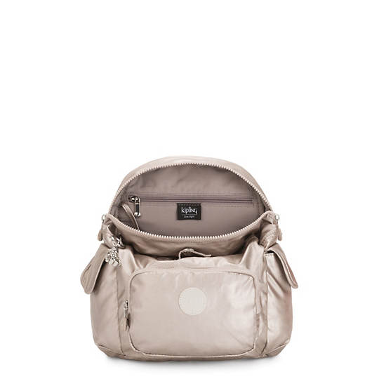 Sacs à Dos Kipling City Pack Mini Metallic Beige |RYMT-31464791