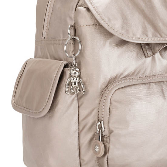 Sacs à Dos Kipling City Pack Mini Metallic Beige |RYMT-31464791