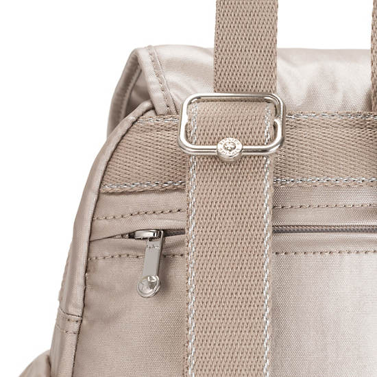 Sacs à Dos Kipling City Pack Mini Metallic Beige |RYMT-31464791