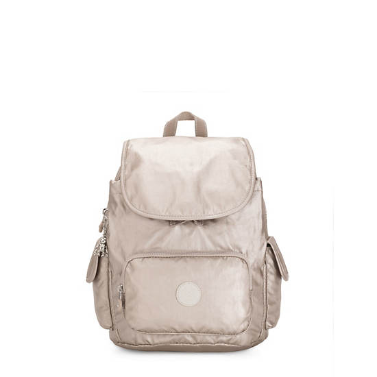 Sacs à Dos Kipling City Pack Small Metallic Beige |PXJM-84547880