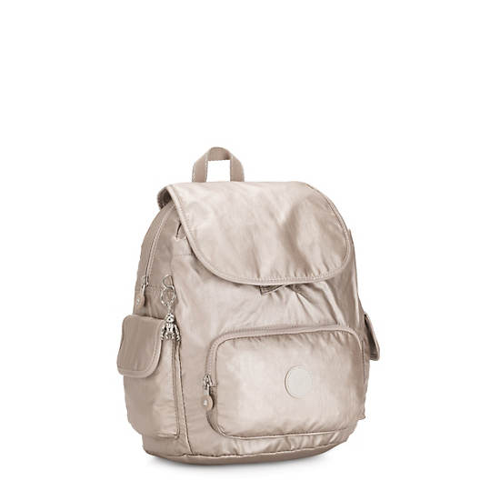 Sacs à Dos Kipling City Pack Small Metallic Beige |PXJM-84547880