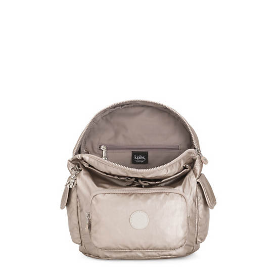 Sacs à Dos Kipling City Pack Small Metallic Beige |PXJM-84547880