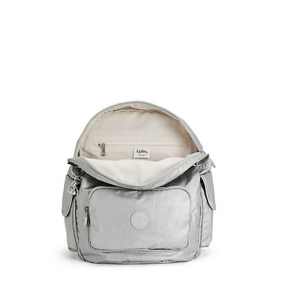 Sacs à Dos Kipling City Pack Small Metallic Argent |AIIQ-71323278