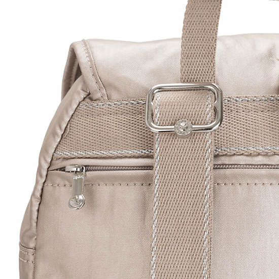 Sacs à Dos Kipling City Pack Small Metallic Beige |PXJM-84547880