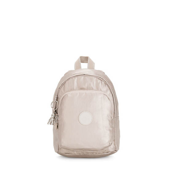 Sacs à Dos Kipling Delia Compact Metallic Convertible Beige |ZHTY-79091828