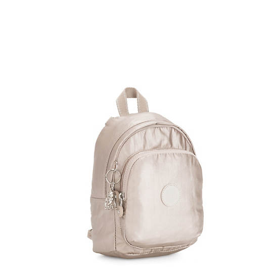 Sacs à Dos Kipling Delia Compact Metallic Convertible Beige |ZHTY-79091828