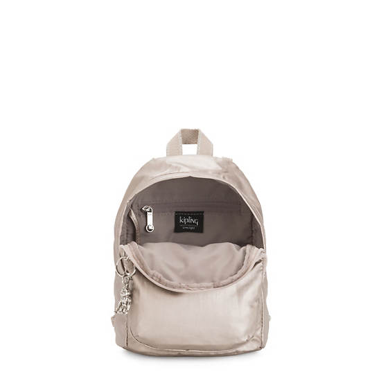 Sacs à Dos Kipling Delia Compact Metallic Convertible Beige |ZHTY-79091828