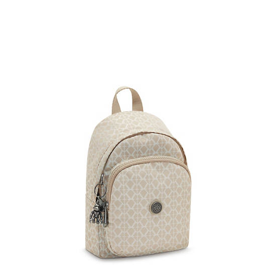 Sacs à Dos Kipling Delia Compact Printed Convertible Beige |RDFR-46450305