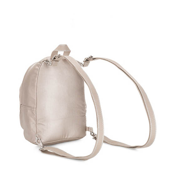 Sacs à Dos Kipling Delia Compact Metallic Convertible Beige |ZHTY-79091828