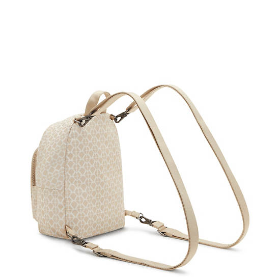 Sacs à Dos Kipling Delia Compact Printed Convertible Beige |RDFR-46450305