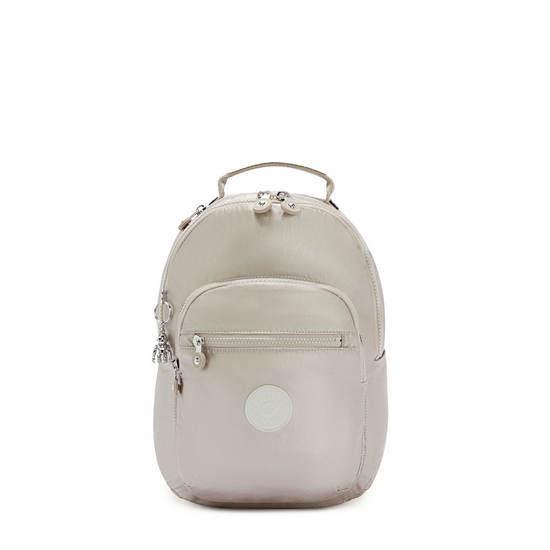 Sacs à Dos Kipling Seoul Small Metallic Tablet Beige |LWON-68181888