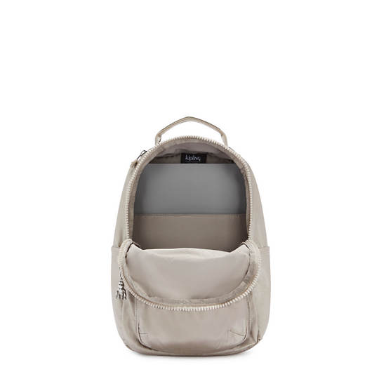 Sacs à Dos Kipling Seoul Small Metallic Tablet Beige |LWON-68181888