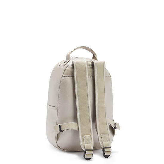 Sacs à Dos Kipling Seoul Small Metallic Tablet Beige |LWON-68181888