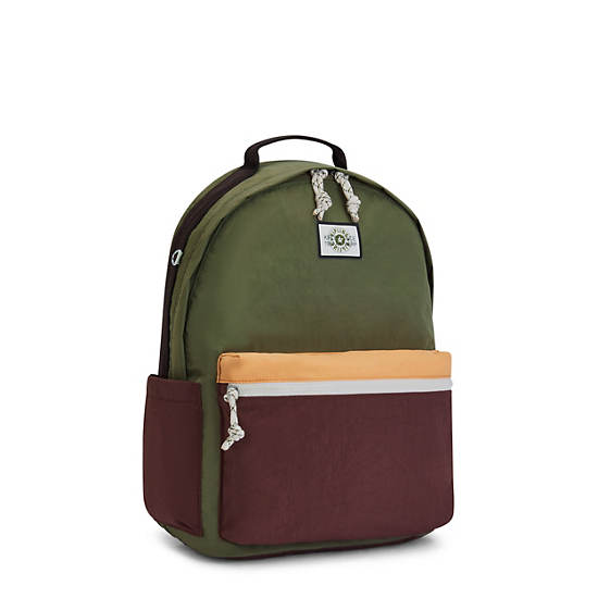 Sac Ordinateur Portable Kipling Damien Large Backpack Vert Olive |RKJO-31151117