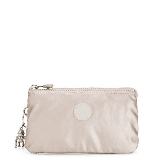 Pochettes Kipling Creativity Large Metallic Beige |AHLK-38431979