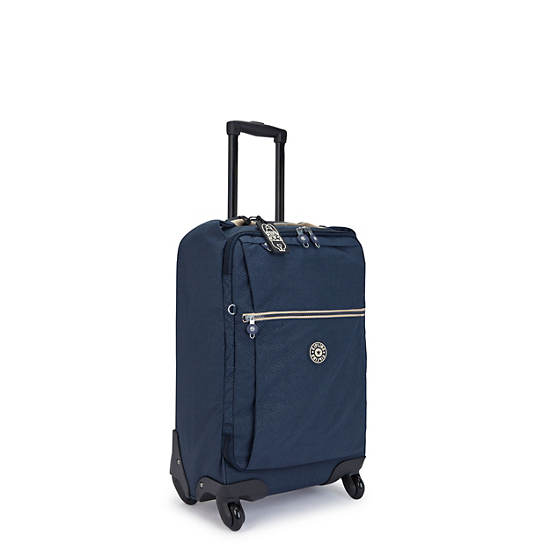 Valises Kipling Darcey Small Printed Carry-On Rolling Bleu |TXZW-11683215