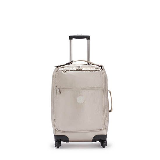 Valises Kipling Darcey Small Metallic Carry-On Rolling Beige |RXFP-81676949