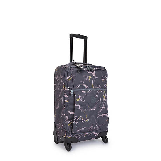 Valises Kipling Darcey Small Printed Carry-On Rolling Bleu |FOIO-64748180