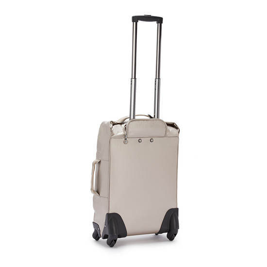 Valises Kipling Darcey Small Metallic Carry-On Rolling Beige |RXFP-81676949