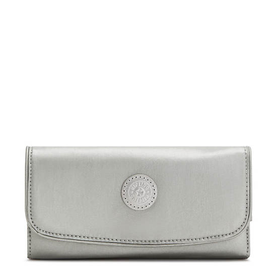 Portefeuilles Kipling Money Land Metallic Snap Argent |HYAS-70304570