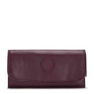 Portefeuilles Kipling Money Land Metallic Snap Bordeaux |FLAK-52102833