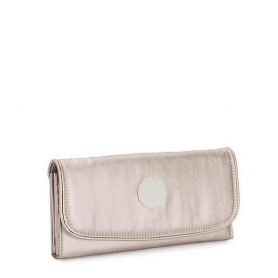 Portefeuilles Kipling Money Land Metallic Snap Beige |KTLT-35342863