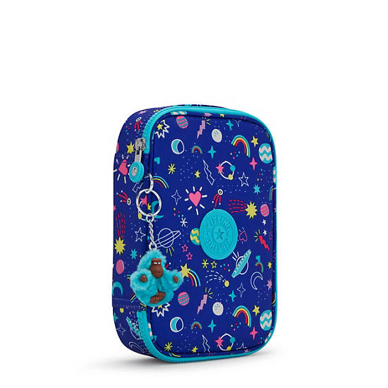 Sacs Kipling 100 Pens Printed Case Bleu |FFVO-64665101